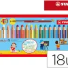 Crayon couleur stabilo woody 3in1 multi-talents + 1 taille-crayon + 1 pinceau étui carton 18 unités