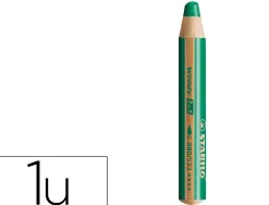 Crayon couleur stabilo woody 3in1 bois pefc multi-usage toute surface ardoise tableau tout type coloris vert fonce