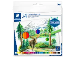 Crayon couleur staedler design journey hexagonal mine douce coloris assortis carton de 24 unites