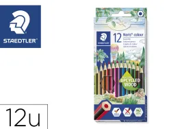 Crayon couleur staedtler noris colour 185 hexagonal 175mm étui carton wopex couleurs assorties 12 unités