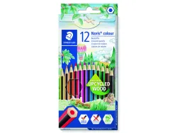 Crayon couleur staedtler noris colour 185 hexagonal 175mm étui carton wopex couleurs assorties 12 unités