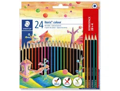Crayon couleur staedtler noris colour 185 bois upcycle coloris assortis etui carton 20 + 4 offerts