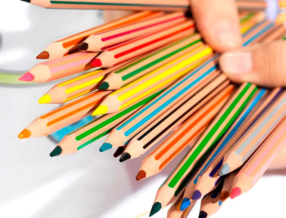 Crayon de couleur bic bois fsc mine haute resistance aux chocs couleurs miscibles etui 12 unites
