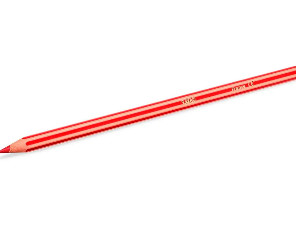 Crayon de couleur bic bois fsc mine haute resistance aux chocs couleurs miscibles etui 12 unites
