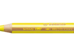 Crayon de couleur stabilo woody 3in1 arty multi-surfaces effacable etui carton 6 unites et