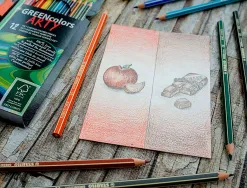 Crayon de couleur stabilo greencolors arty hexagonal fin bois certifie fsc mine solide 3mm etui carton 24