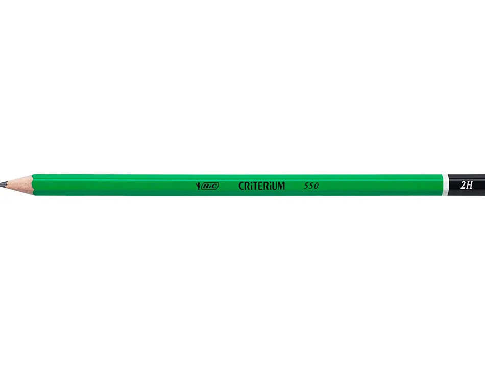 Crayon graphite bic critérium 550 2h bois hexagonal tête trempée baguée excellente taillabilité