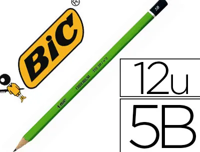 Crayon graphite bic critérium 550 5b bois hexagonal tête trempée baguée excellente taillabilité
