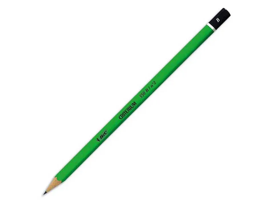 Crayon graphite bic critérium 550 b bois hexagonal tête trempée baguée excellente taillabilité