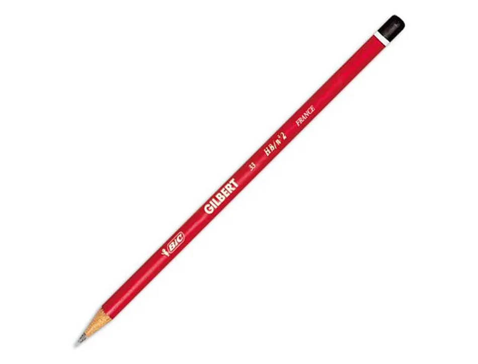Crayon graphite bic gilbert hb corps rond haute qualité tête trempée baguée excellente taillabilité