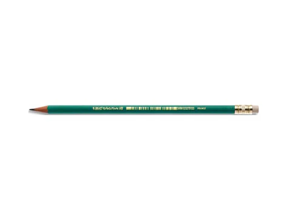 Crayon graphite bic évolution hexagonal corps résine synthèse résiste mordillage mine hb bout gomme