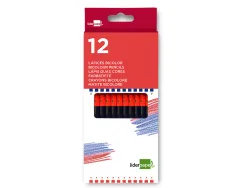 Crayon graphite liderpapel bicolore bleu/rouge mine moyenne ultra-résistante bois grande qualité