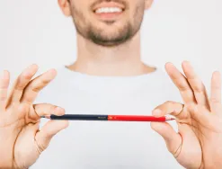 Crayon graphite liderpapel bicolore bleu/rouge mine moyenne ultra-résistante bois grande qualité