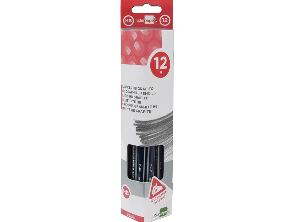 Crayon graphite liderpapel bois corps triangulaire métallisé coloris vifs mine ultra-résistante sans gomme