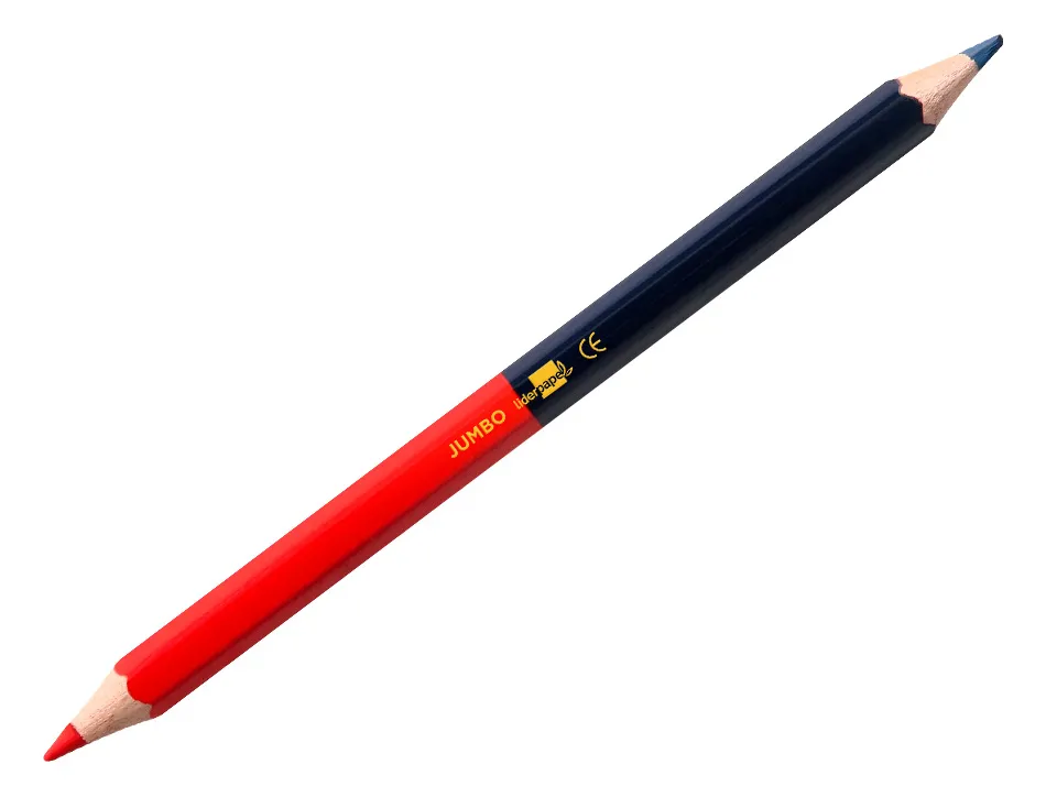 Crayon graphite liderpapel bicolore bleu/rouge mine large ultra-résistante bois grande qualité