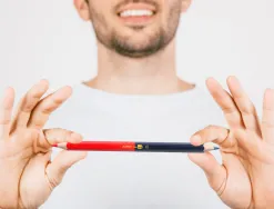 Crayon graphite liderpapel bicolore bleu/rouge mine large ultra-résistante bois grande qualité