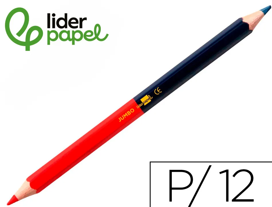 Crayon graphite liderpapel bicolore bleu/rouge mine large ultra-résistante bois grande qualité