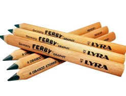 Crayon graphite lyra ferby nature b gros module 12cm bois de hetre corps triangulaire mine 6mm etui 12 unites