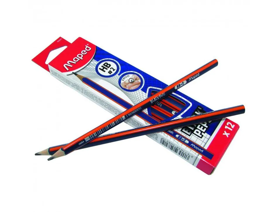 Crayon graphite maped black peps recycle haute qualite etui de 12 unites