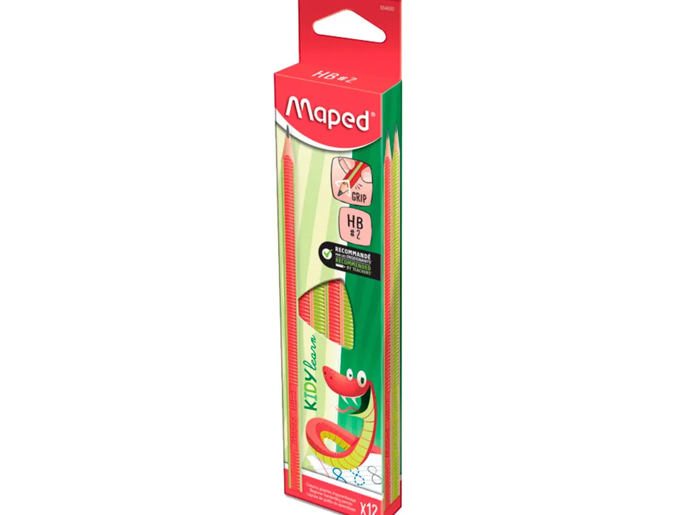 Crayon graphite maped kidy learn corps triangulaire texture grip anti-derapante mine hb