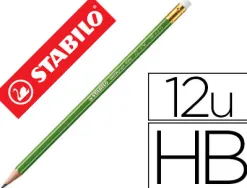 Crayon graphite stabilo greengraph hexagonal bois fsc vernis mat mine ultra résistante hb bout gomme