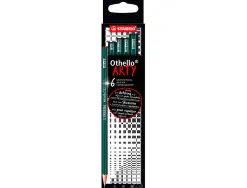 Crayon graphite stabilo othello arty hexagonal mine dure et tendre etui carton 6 unites assorties