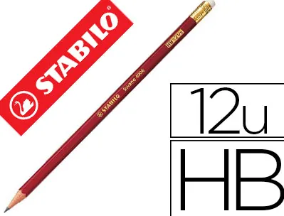 Crayon graphite stabilo swano hb corps hexagonal usage courant bout gomme