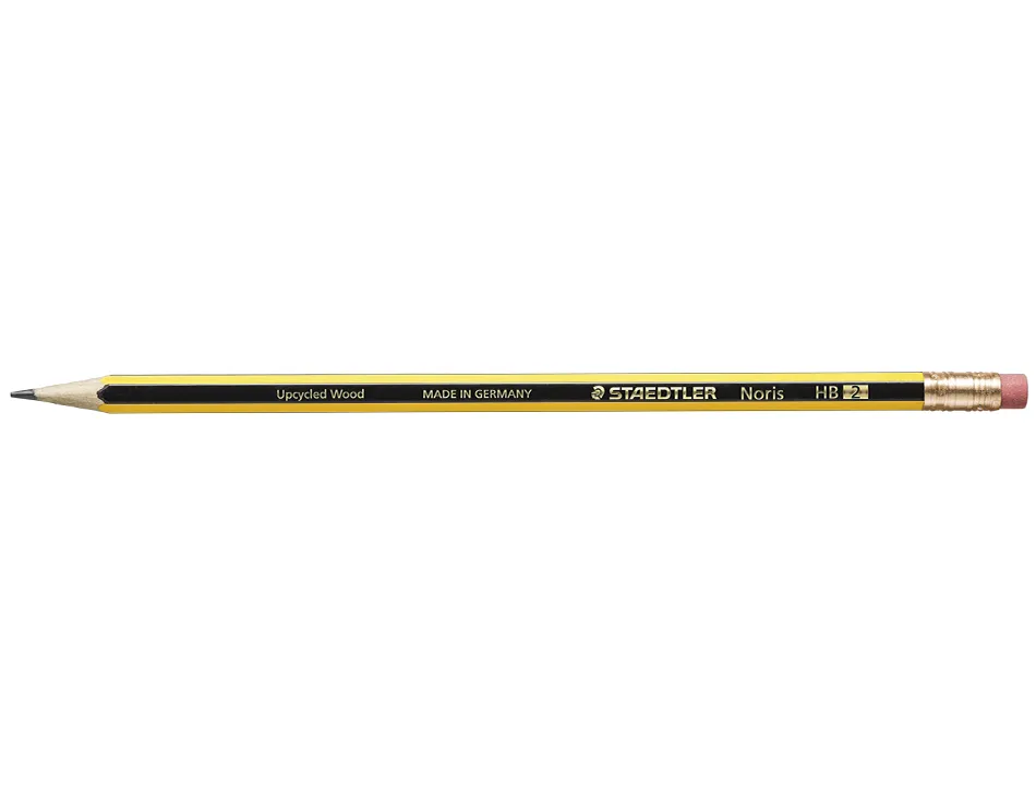 Crayon graphite staedtler noris 120 hb hexagonal mine 2mm très résistante embout gomme