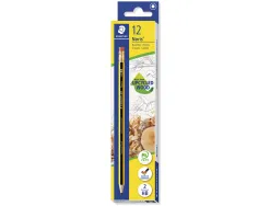 Crayon graphite staedtler noris 120 hb hexagonal mine 2mm très résistante embout gomme