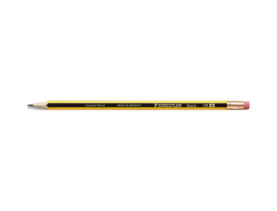 Crayon graphite staedtler noris 120 hb hexagonal mine 2mm très résistante embout gomme