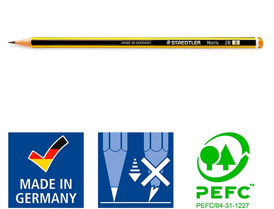 Crayon graphite staedtler noris 120 2b hexagonal mine 2mm très résistante