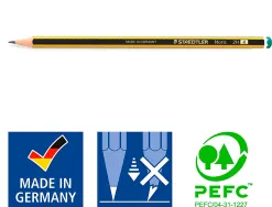 Crayon graphite staedtler noris 120 2h hexagonal mine 2mm très résistante