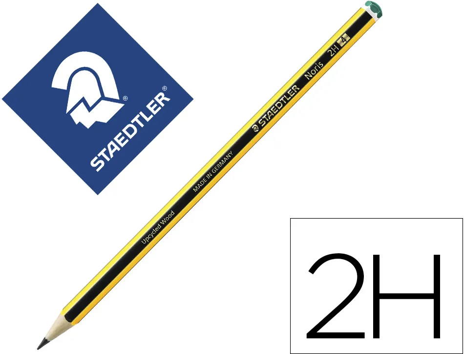 Crayon graphite staedtler noris 120 2h hexagonal mine 2mm très résistante