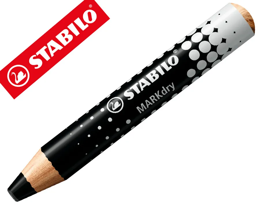 Crayon marqueur stabilo markdry pour ecrire sur de tableau blanc coloris noir