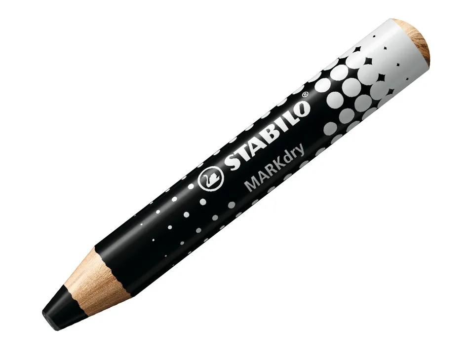 Crayon marqueur stabilo markdry pour ecrire sur de tableau blanc coloris noir