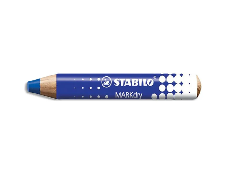 Crayon marqueur stabilo markdry pour ecrire sur de tableau blanc coloris bleu