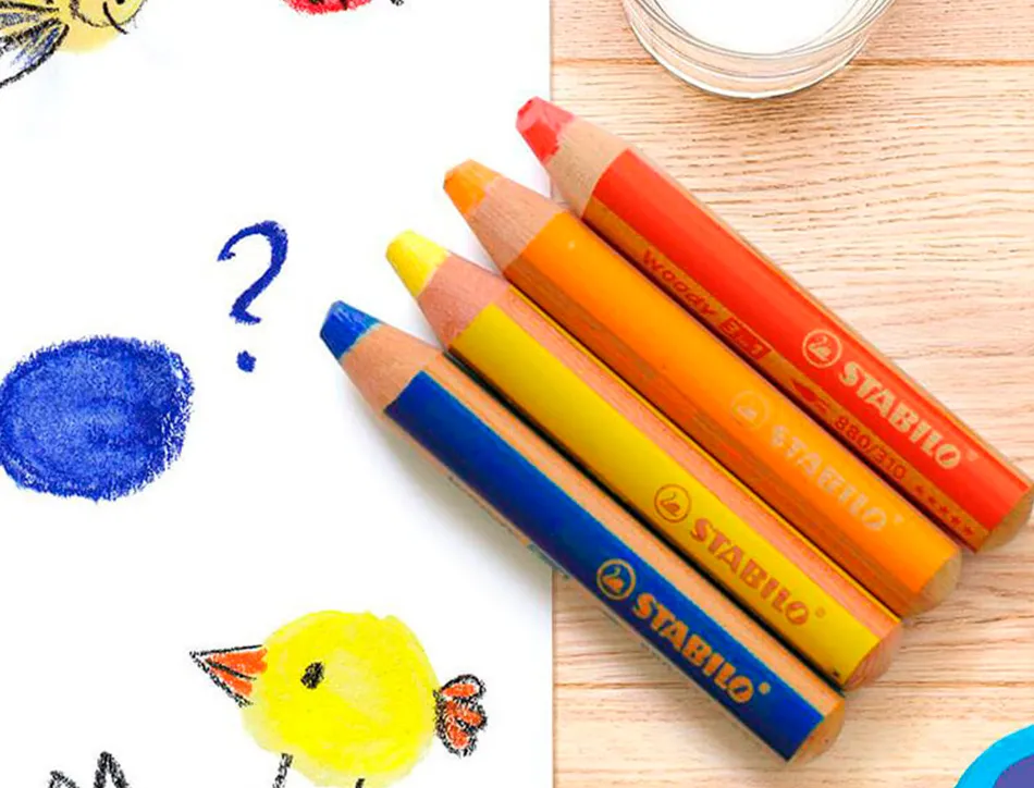 Crayon multi talents stabilo woody 3 in 1 terre de cyan