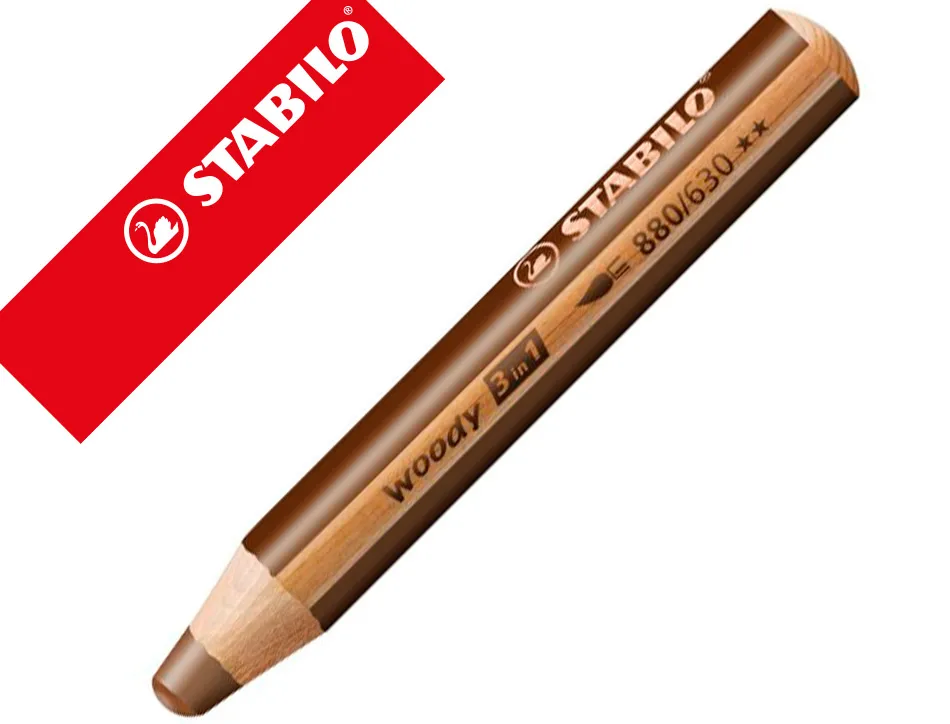 Crayon multi talents stabilo woody 3 in 1 terre de cyan