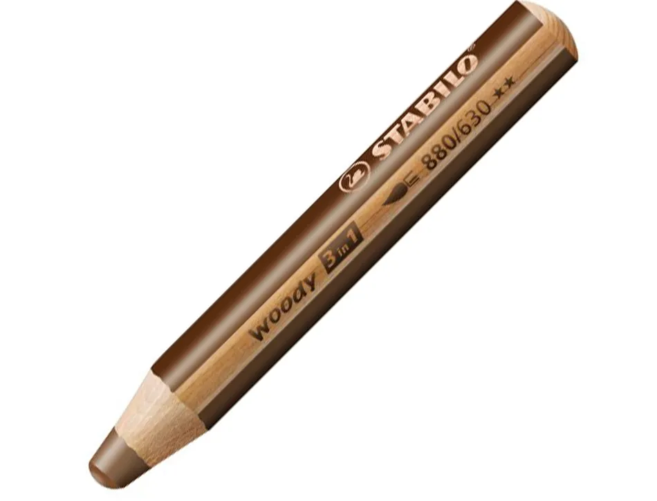 Crayon multi talents stabilo woody 3 in 1 terre de cyan