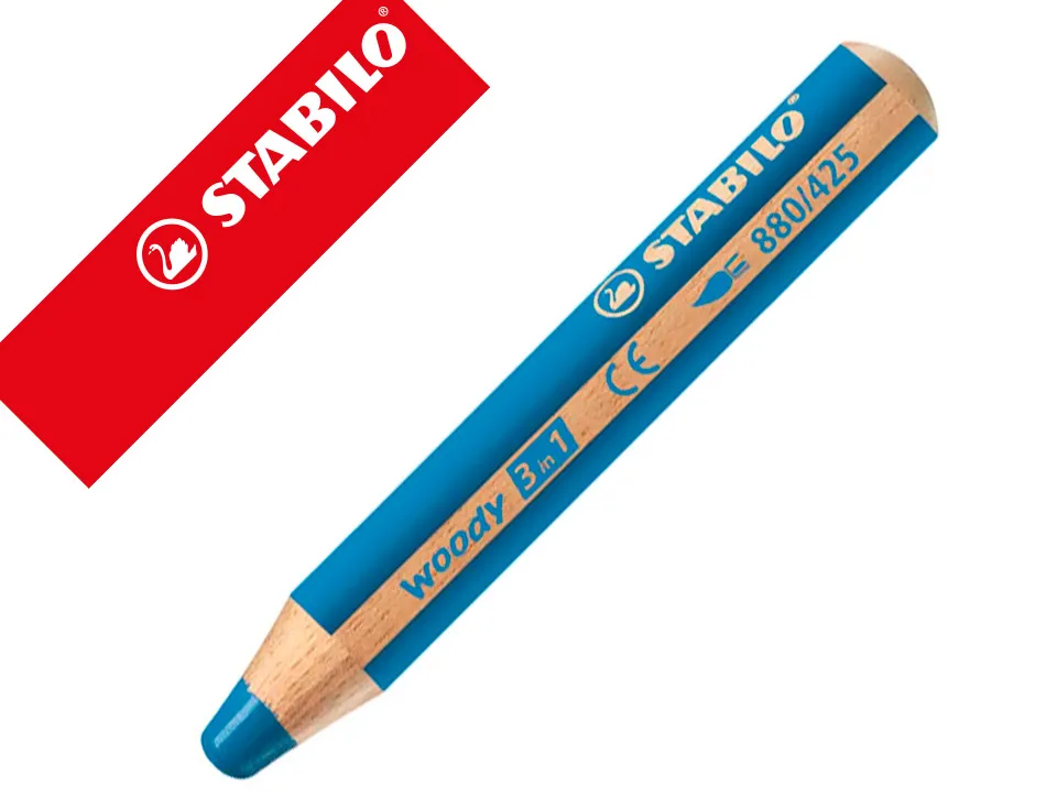 Crayon multi talents stabilo woody 3 in 1 bleu cobalt