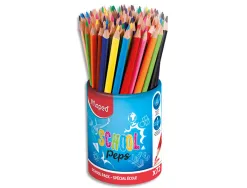 Crayon school peps maped corps triangulaire coloris assortis pot 72 unites