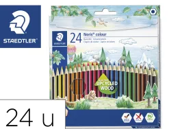 Crayon wopex staedtler noris colour 185 ultra-résistant coloris assortis étui carton 24 unités