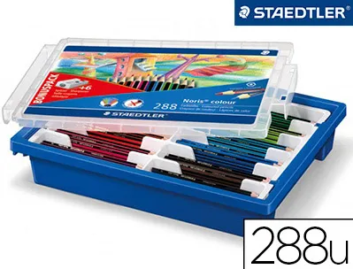 Crayon wopex staedtler noris colour 185 ultra-résistant coloris assortis coffret école 288 unités