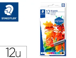 Crayons cire staedtler 2420 edition design journey pastel a l huile coloris assortis etui de 12
