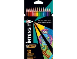 Crayons couleur bic intensity up corps triangulaire pack de 12