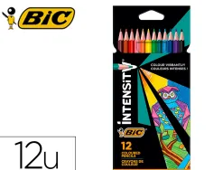 Crayons couleur bic intensity up corps triangulaire pack de 12