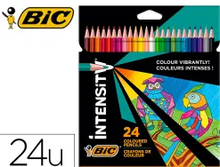 Crayons couleur bic intensity up corps triangulaire pack de 24
