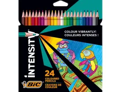 Crayons couleur bic intensity up corps triangulaire pack de 24
