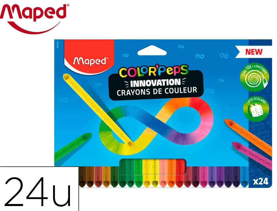 Crayons couleur maped color'peps infinity mine infinie pochette de 24