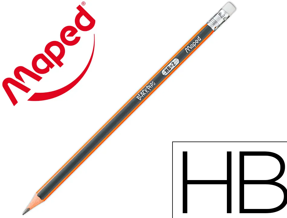 Crayons graphite black'peps hb avec gomme - bois certifi fsc